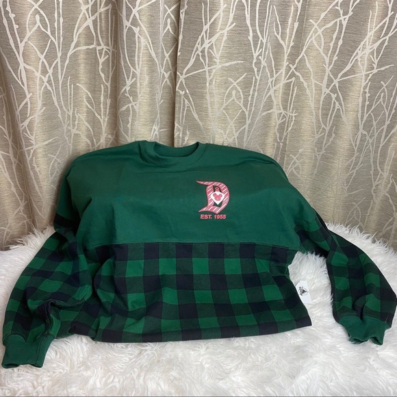 DISNEY DISNEYLAND MICKEY CHRISTMAS XMAS HOLIDAY SPIRIT JERSEY PLAID TARTAN CANDY - Picture 3 of 10